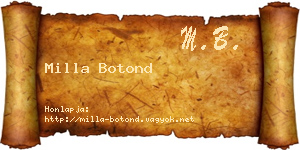 Milla Botond névjegykártya